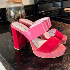 Jeffrey Campbell Red & Pink block wedge